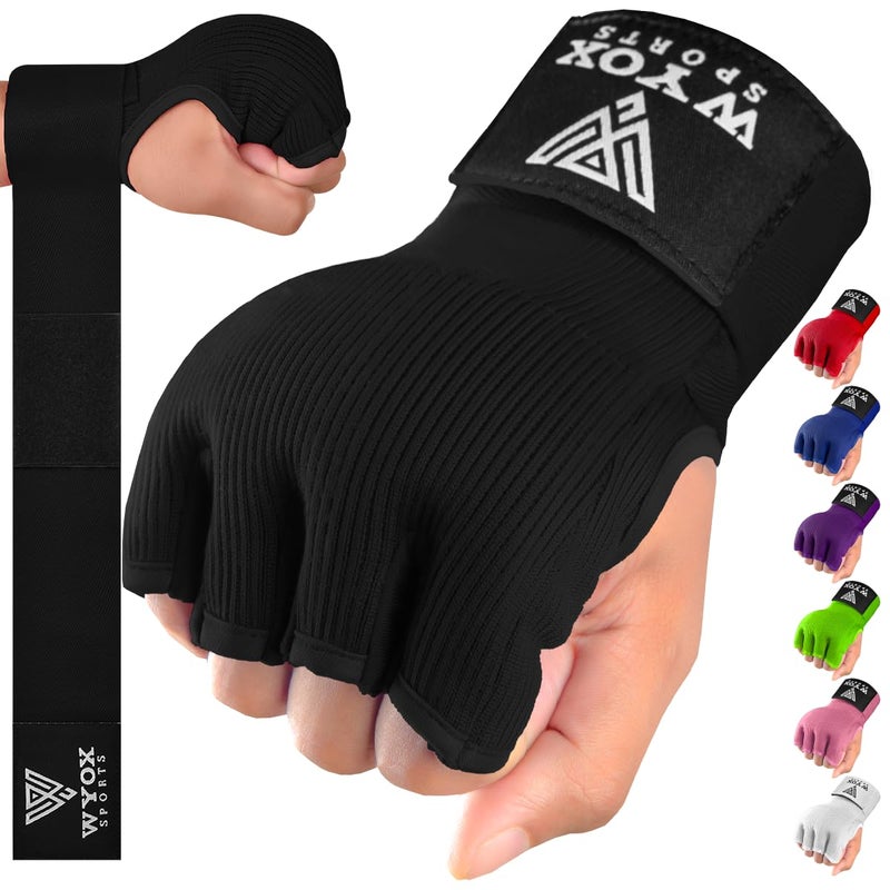WYOX Gel Boxing Hand Wraps Inner Gloves for Men & Women - 80cm Quick Wrist Strap  Padded Knuckle Support  Fingerless MMA Muay Thai Kickboxing Wraps for Training  Punching & Martial Arts - Image 1